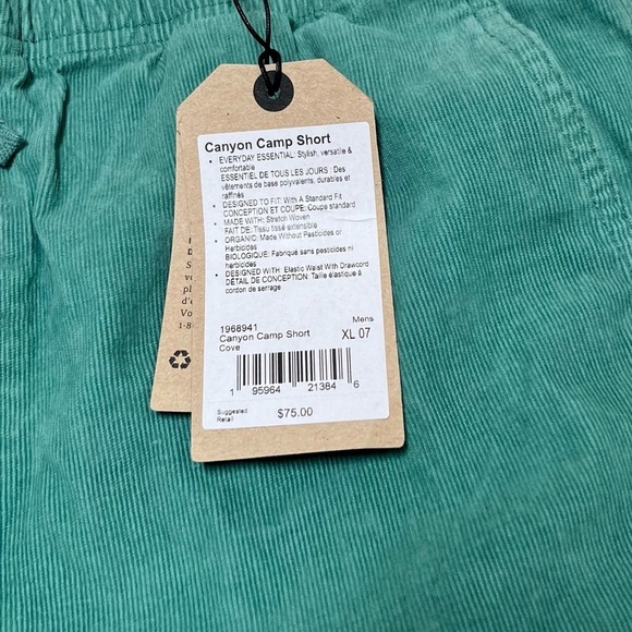 prAna Canyon Camp 7" Shorts Men’s Size XL Organic Cotton Cove Corduroy - Picture 4 of 10